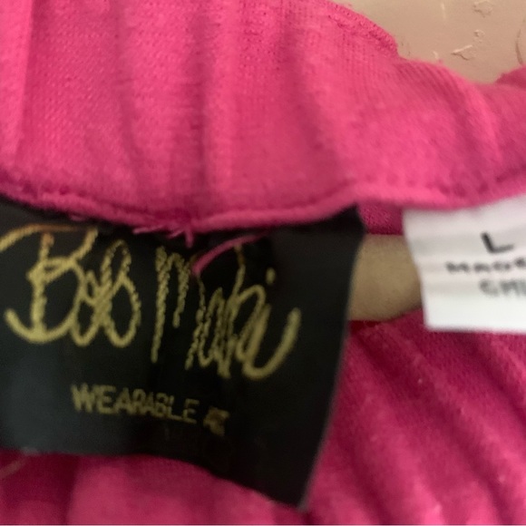 Bob Mackie Coordinating Hot Pink Knit Pants Size L - Picture 6 of 6